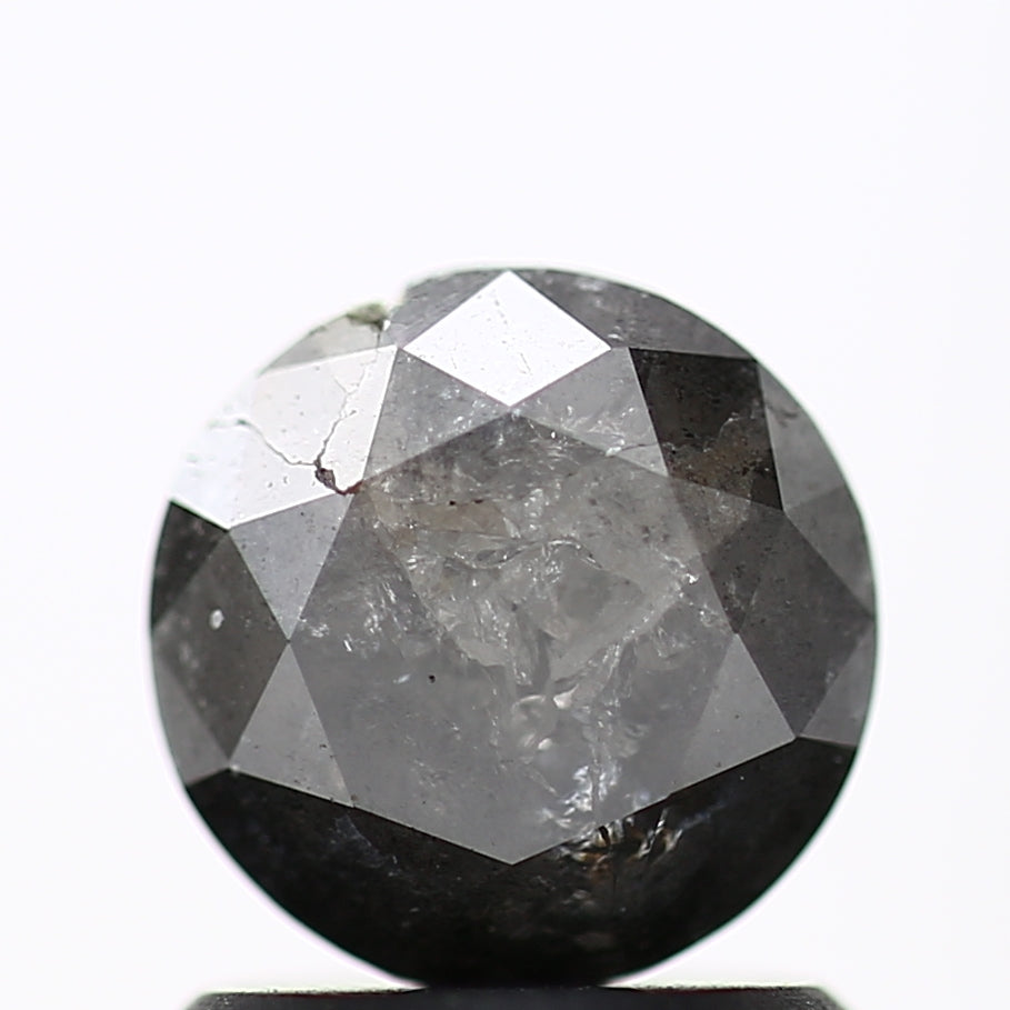 1.12 Carat Fancy Black Round Shape Brilliant Cut Natural Loose Diamond